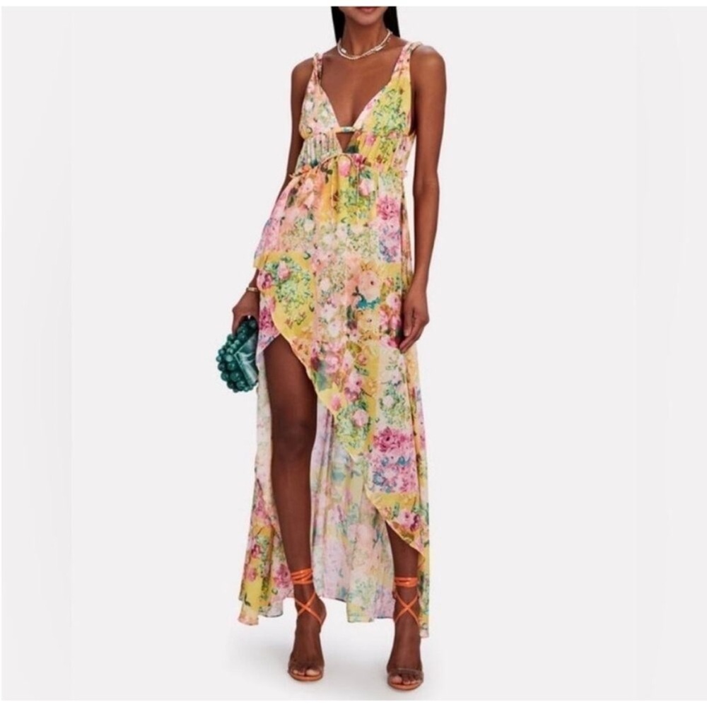 For Love & Lemons Madison Floral Maxi Dress Size XS